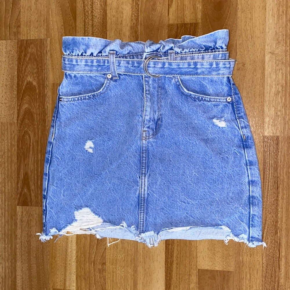 Bershka Denim Paper Bag Skirt